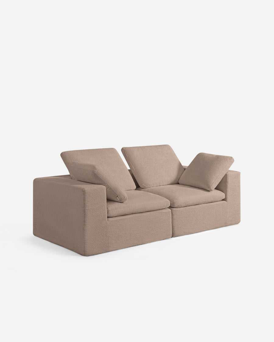 Hudson Modular Love Seat Sofa Mocha
