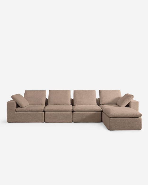 Hudson Modular Extended Sectional Sofa Mocha