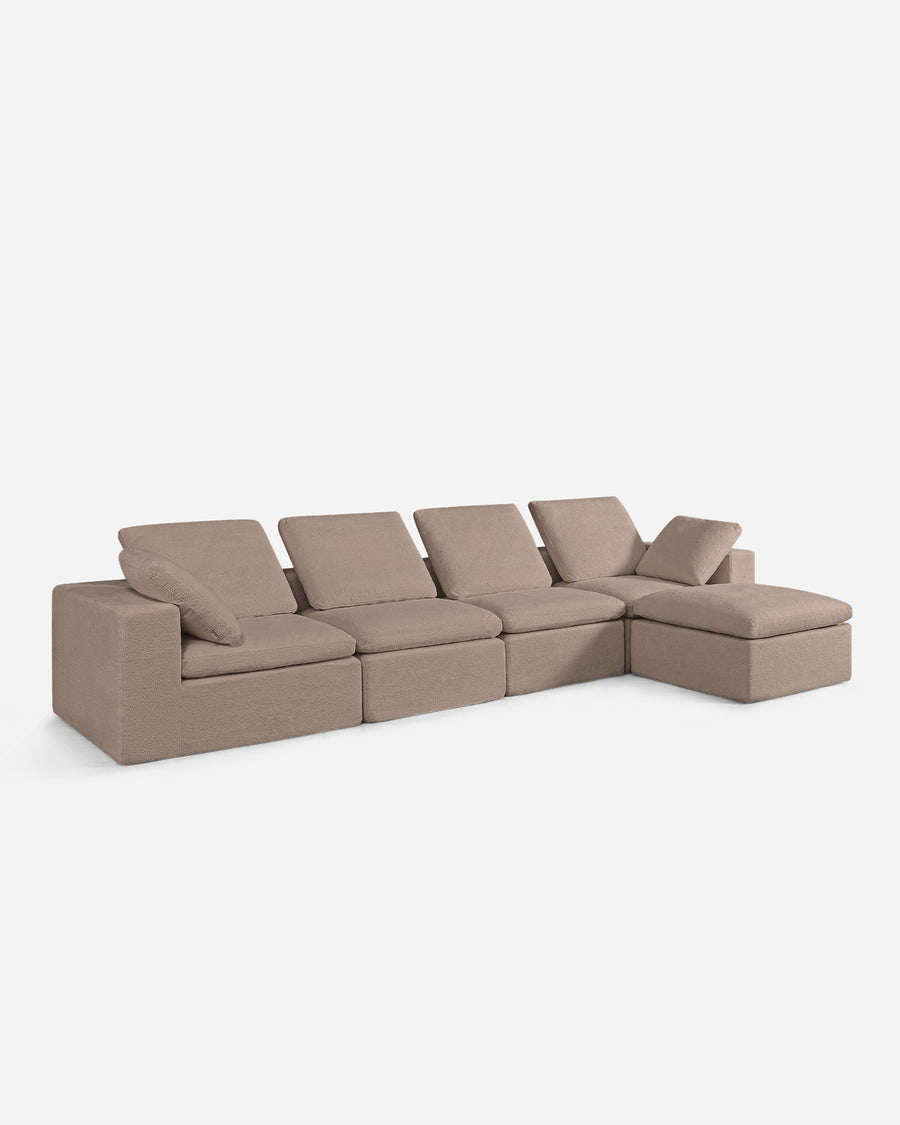 Hudson Modular Extended Sectional Sofa Mocha