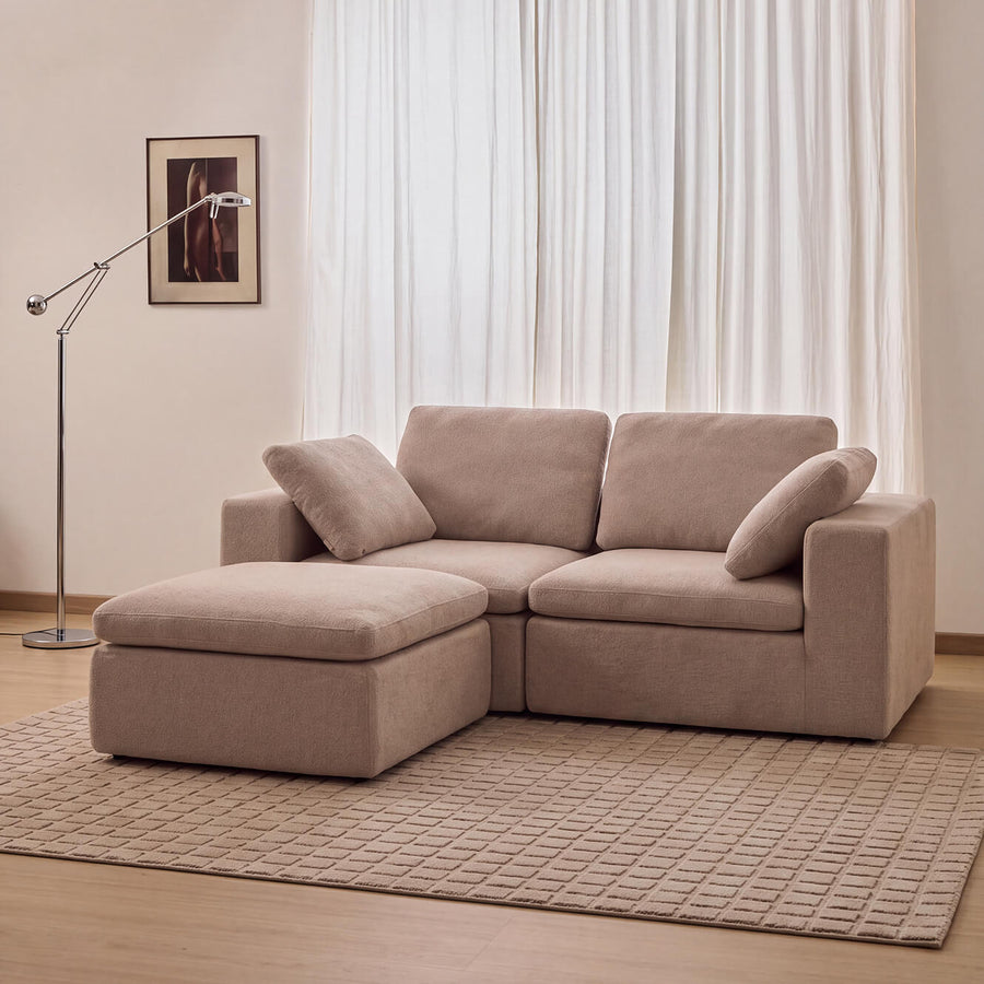 Hudson Modular Love Seat Sofa Set Mocha