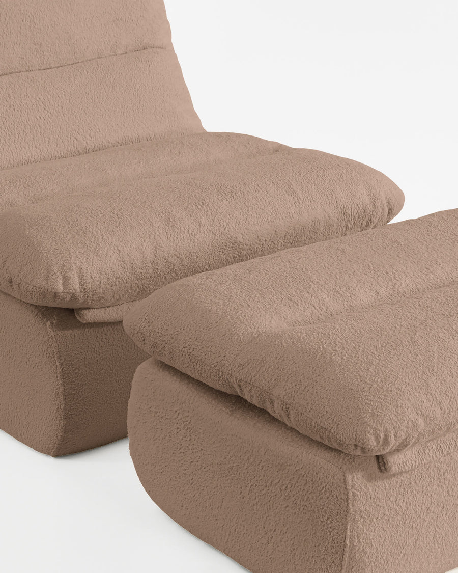 Lennox Indoor Chair + Ottoman Set Mocha