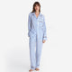 Sunday Citizen Lovely Silky Lyocell Long PJ  White - Endless sky
