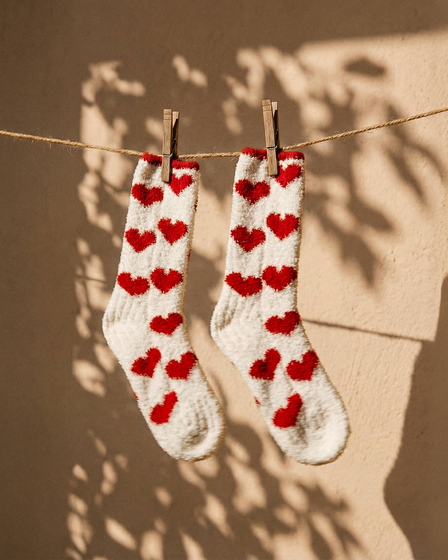 Sunday-Citizen_Lovely-Snug-Socks Off White - Red