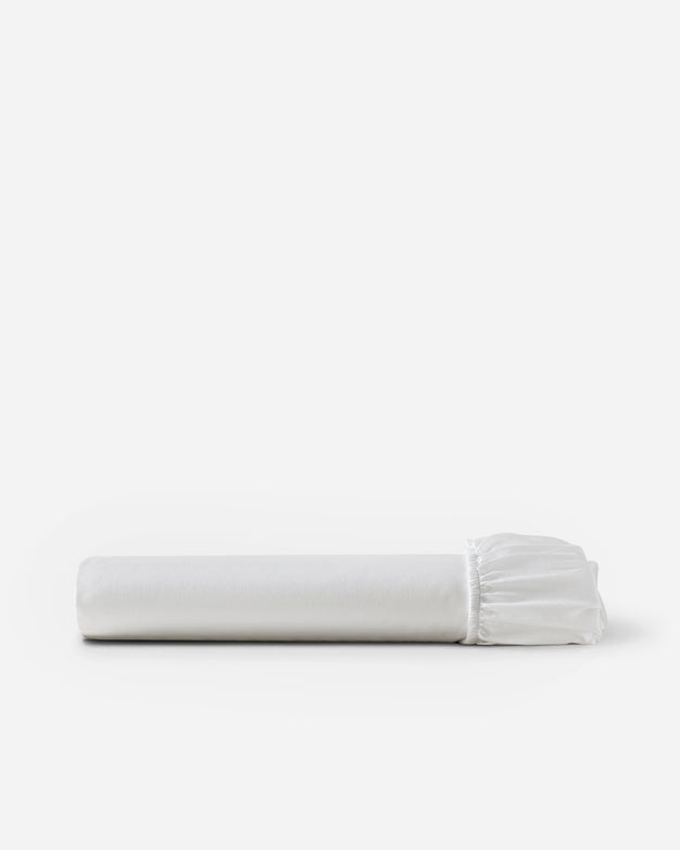 Luce Cotton Sateen Fitted Sheet White