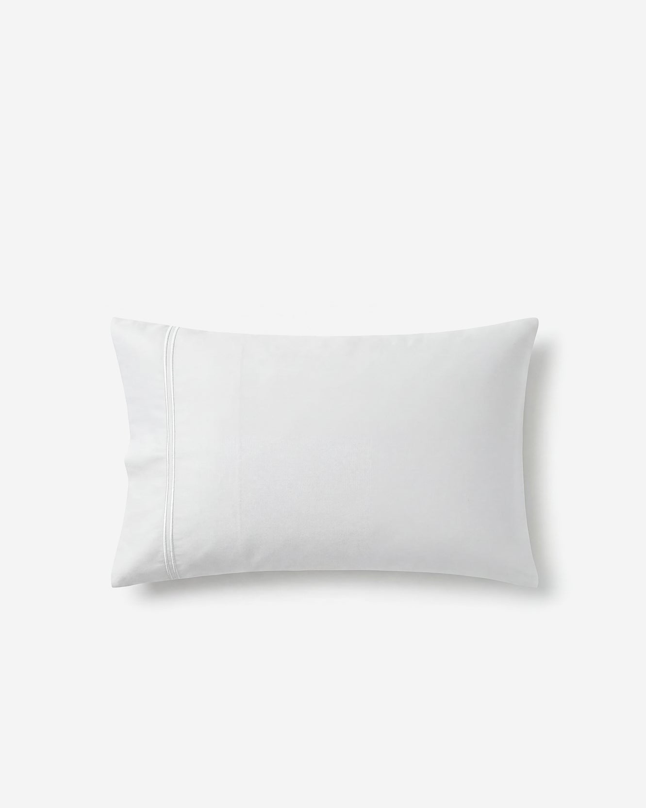 Luce Cotton Sateen Pillowcase Set with Stitched Trim White