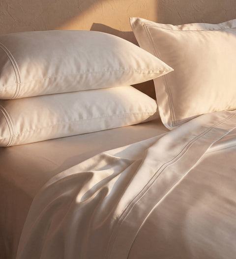 Luce Cotton Sateen  Sheet Set White