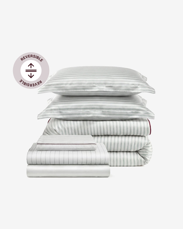 Sunday Citizen Mare Silky Lyocell in Misty Blue - White