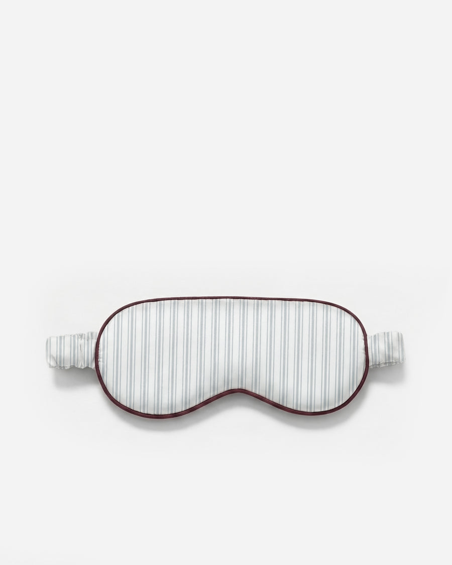 Mare Stripe Silky Lyocell Eyemask Misty Blue - White