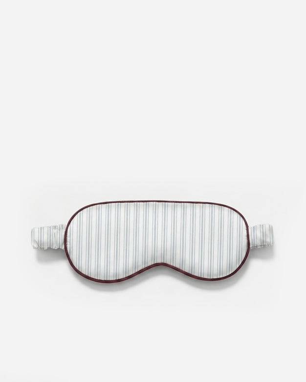 Mare Stripe Silky Lyocell Eyemask Misty Blue - White
