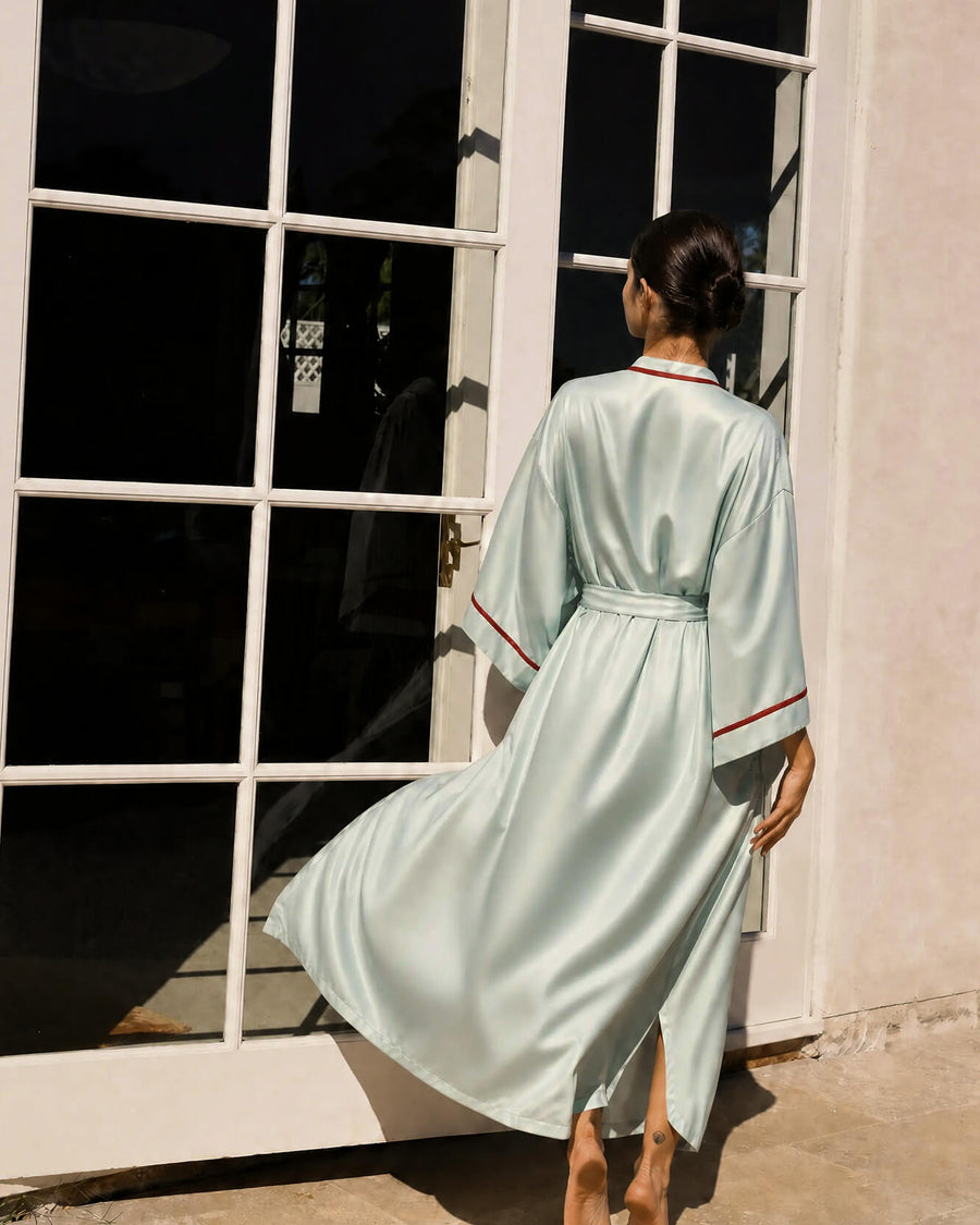 Mare Silky Lyocell Kimono Misty Blue