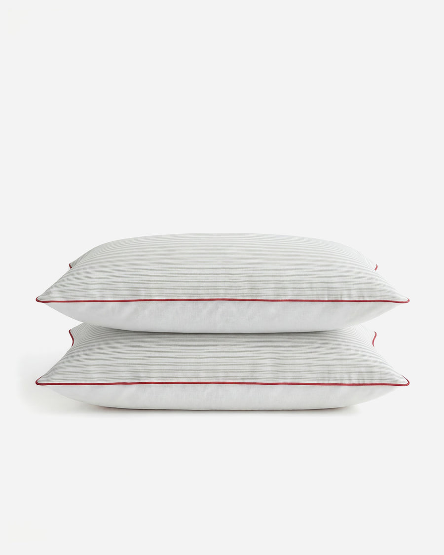 Sunday Citizen Mare Silky Lyocell Pillowcase in Misty Blue - White