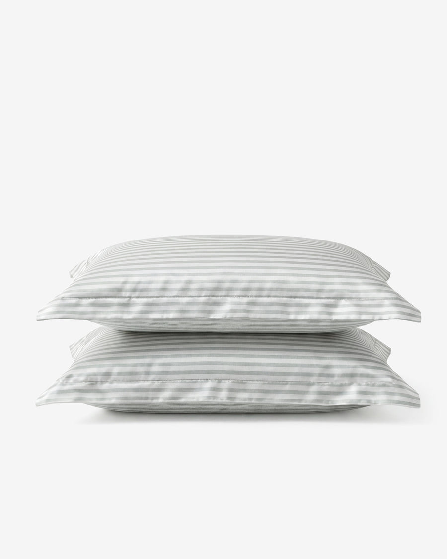 Sunday Citizen Mare Silky Lyocell Sham Set in Misty Blue - White