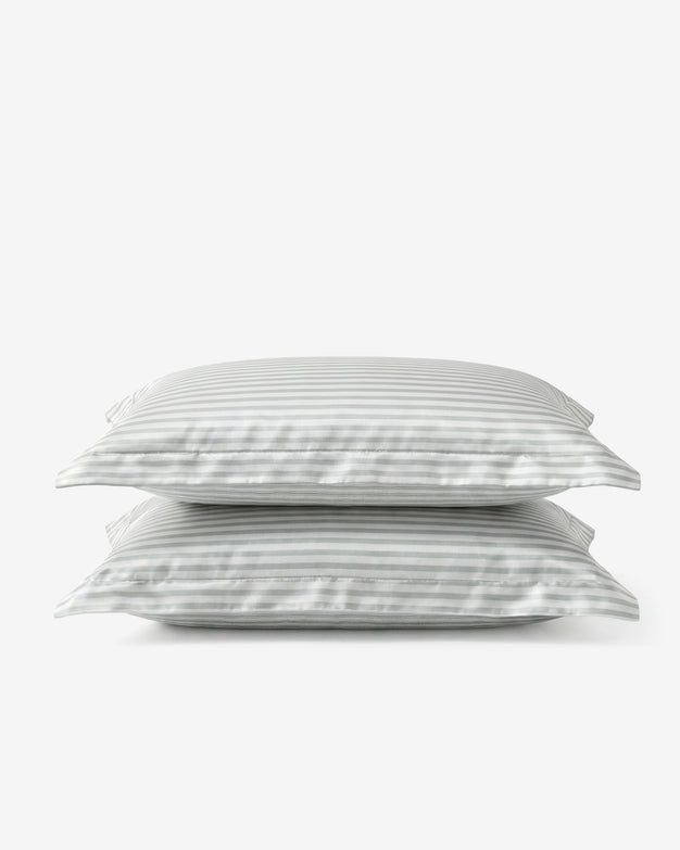 Sunday Citizen Mare Silky Lyocell Sham Set in Misty Blue - White