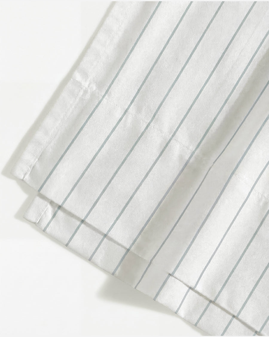 Sunday Citizen Mare Silky Lyocell Top Sheet in Misty Blue - White