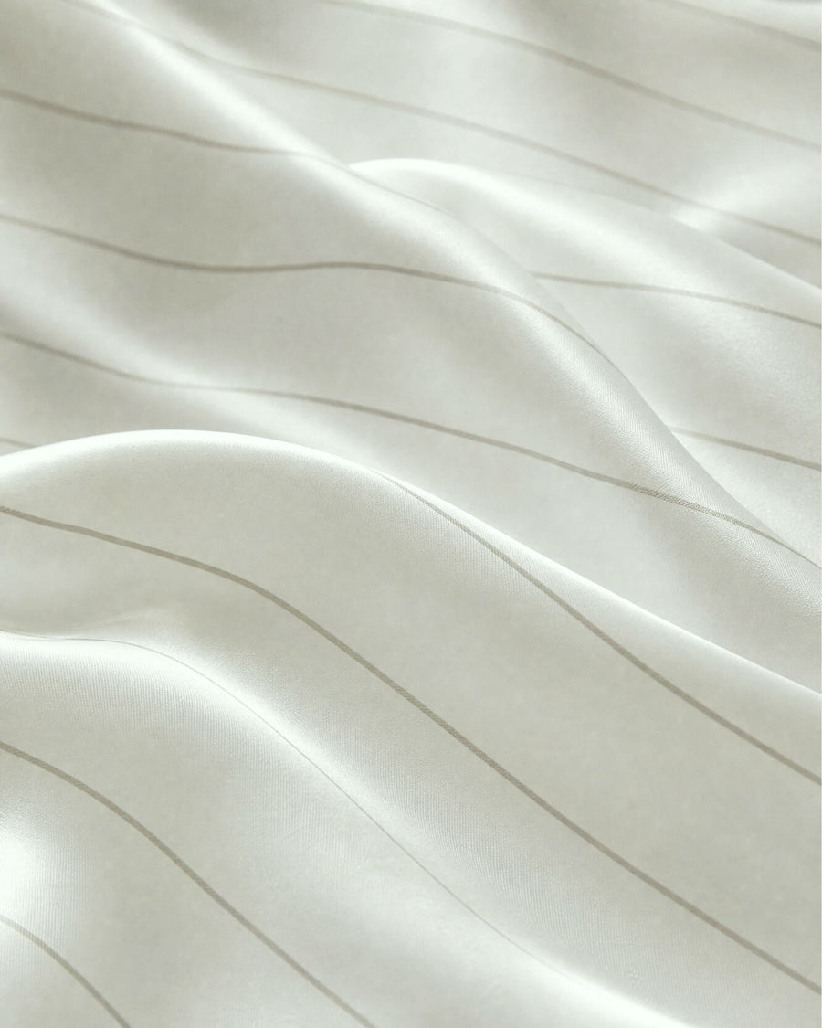 Sunday Citizen Mare Silky Lyocell Top Sheet in Misty Blue - White