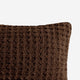Sunday Citizen Mini Waffle Pillow in Chocolate Martini close-up of soft fabric texture