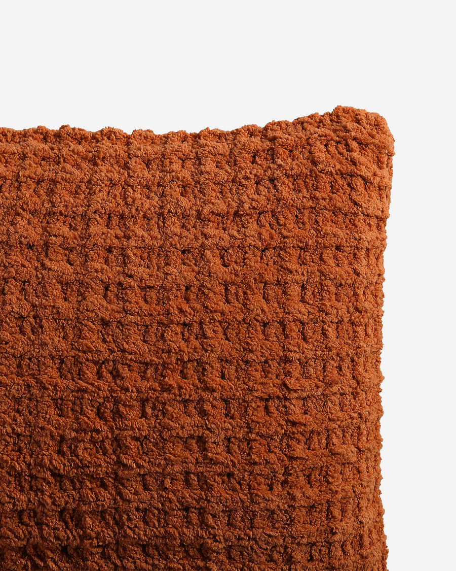 Sunday Citizen Mini Waffle Pillow in Cinnamon Stick close-up of soft fabric texture