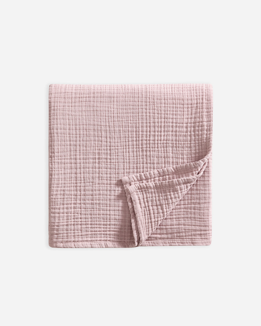 Sunday Citizen Muslin Beach Blanket in Dusty Rose