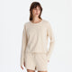 Organic French Terry Long-Sleeved Top and Short in Sahara Tan