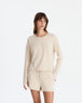 Organic French Terry Long-Sleeved Top and Short in Sahara Tan