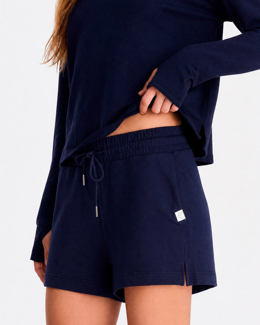 Sunday Citizen Organic French Terry Short in Marine Blue