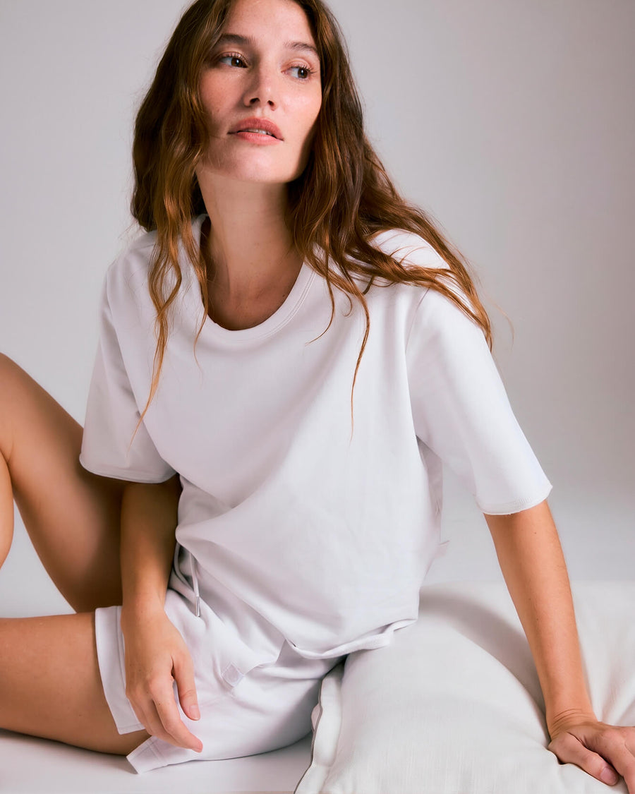 Sunday Citizen Organic French Terry Short in White