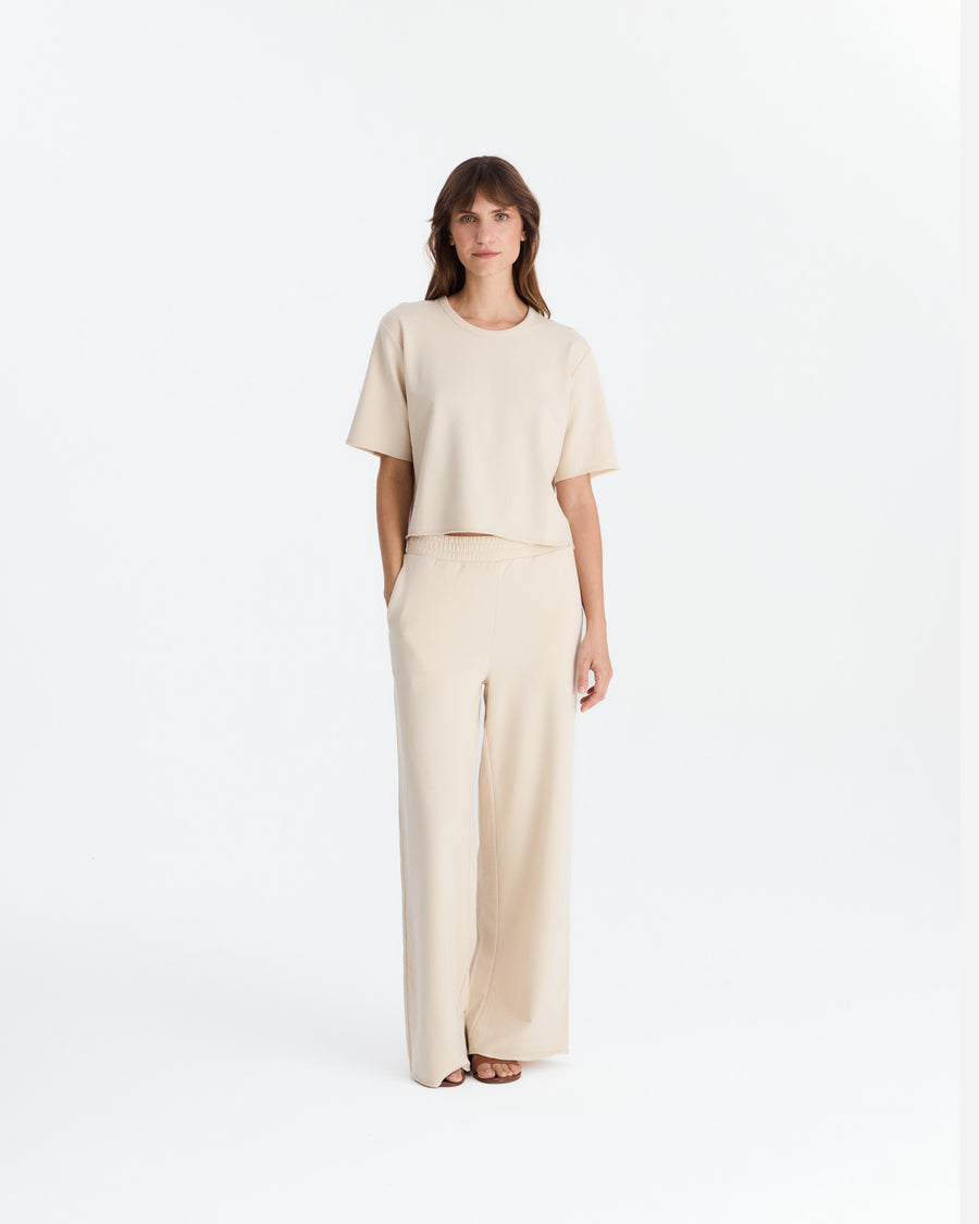 Organic French Terry T-Shirt Sahara Tan