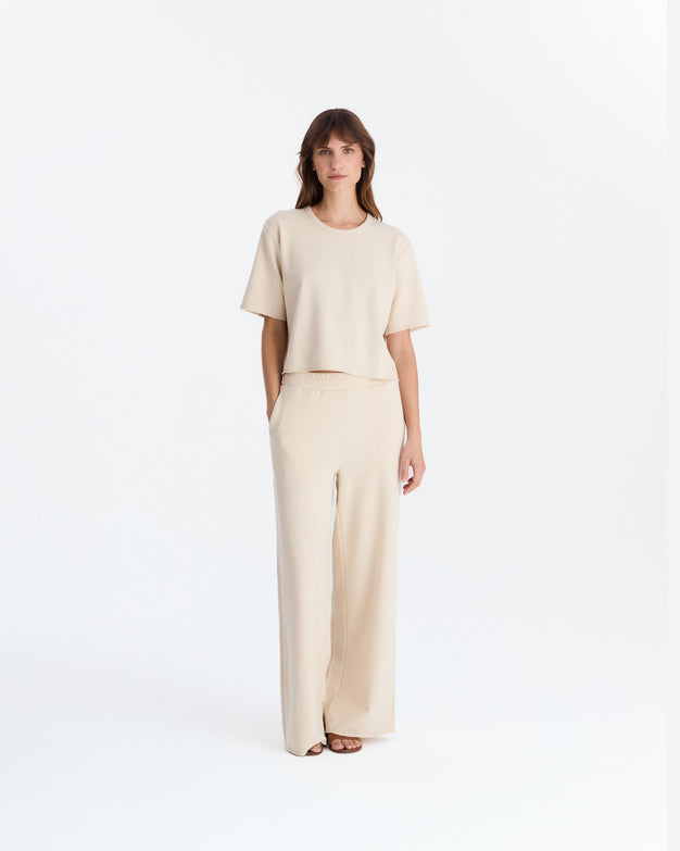 Organic French Terry T-Shirt Sahara Tan