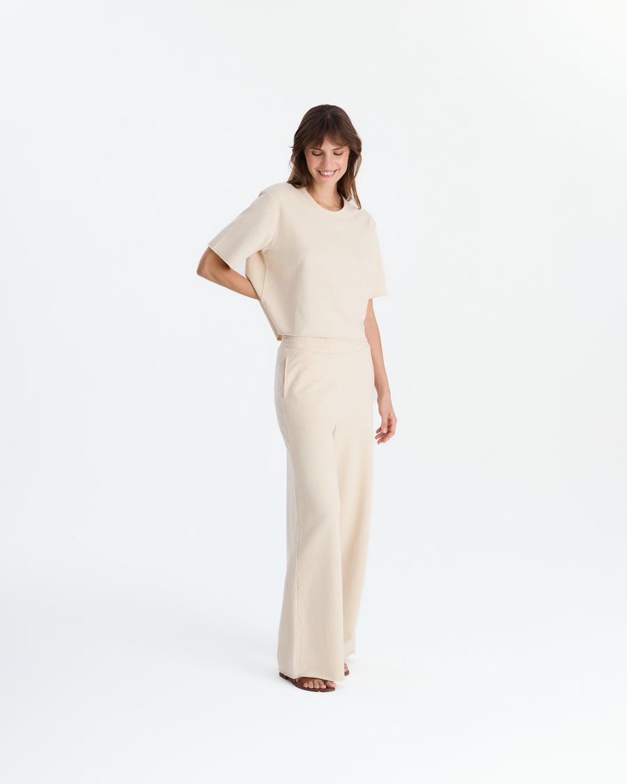 Organic French Terry Lounge Pant Sahara Tan
