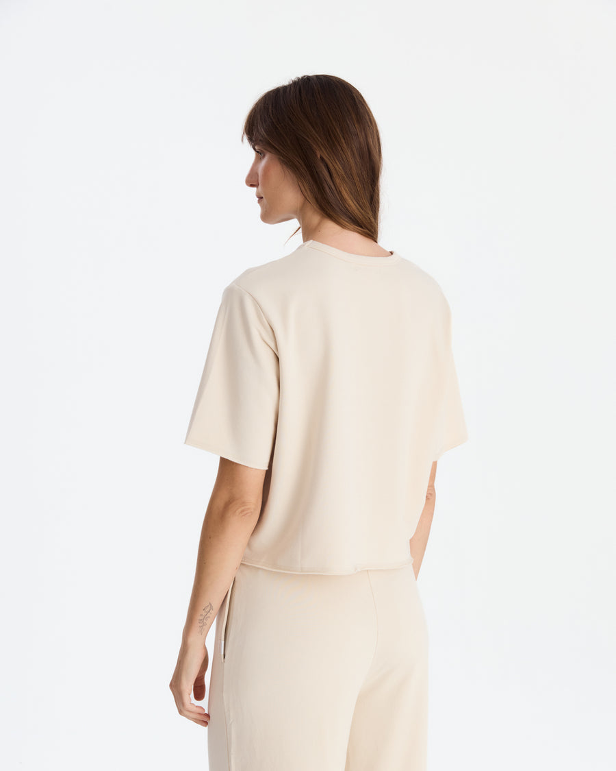 Organic French Terry T-Shirt Sahara Tan