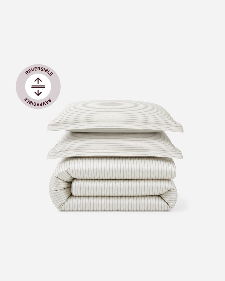 Image of Perla Reversible Cotton Sateen Duvet Bundle
