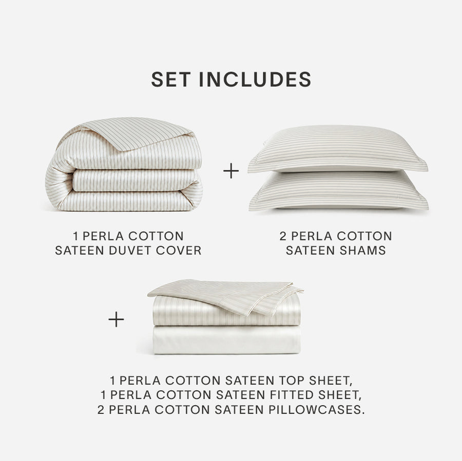 Sunday Citizen Perla Cotton Satten Bundle  Move In White - Cloud Grey