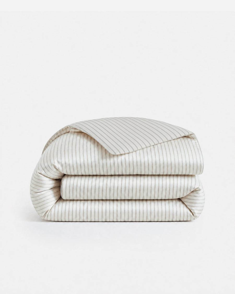 Perla Reversible Cotton Sateen Duvet Cover