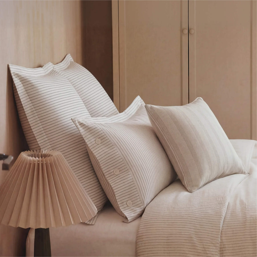Sunday Citizen Nebbia Throw Pillow in White - Cloud Grey