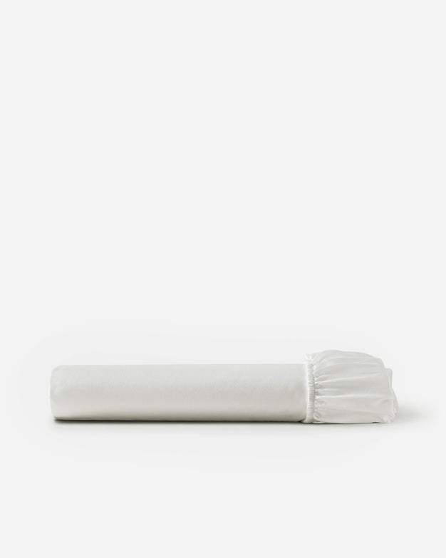 Sunday Citizen Perla Cotton Sateen Fitted Sheet in White 