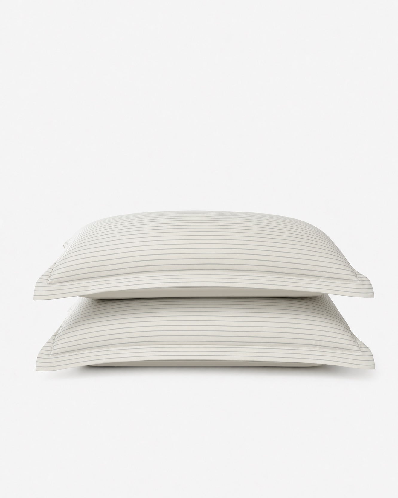 Perla Reversible Cotton Sateen Sham Set White - Cloud Grey