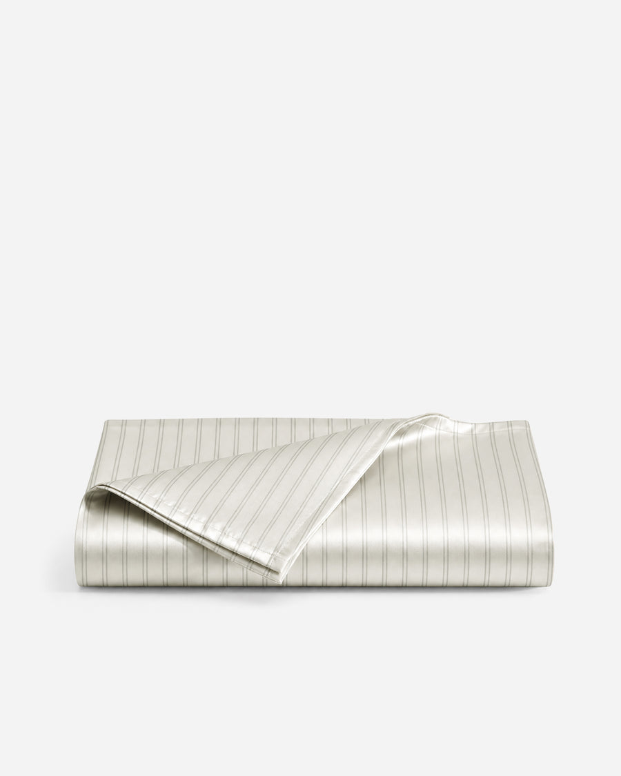 Perla Cotton Sateen Top Sheet White - Cloud Grey