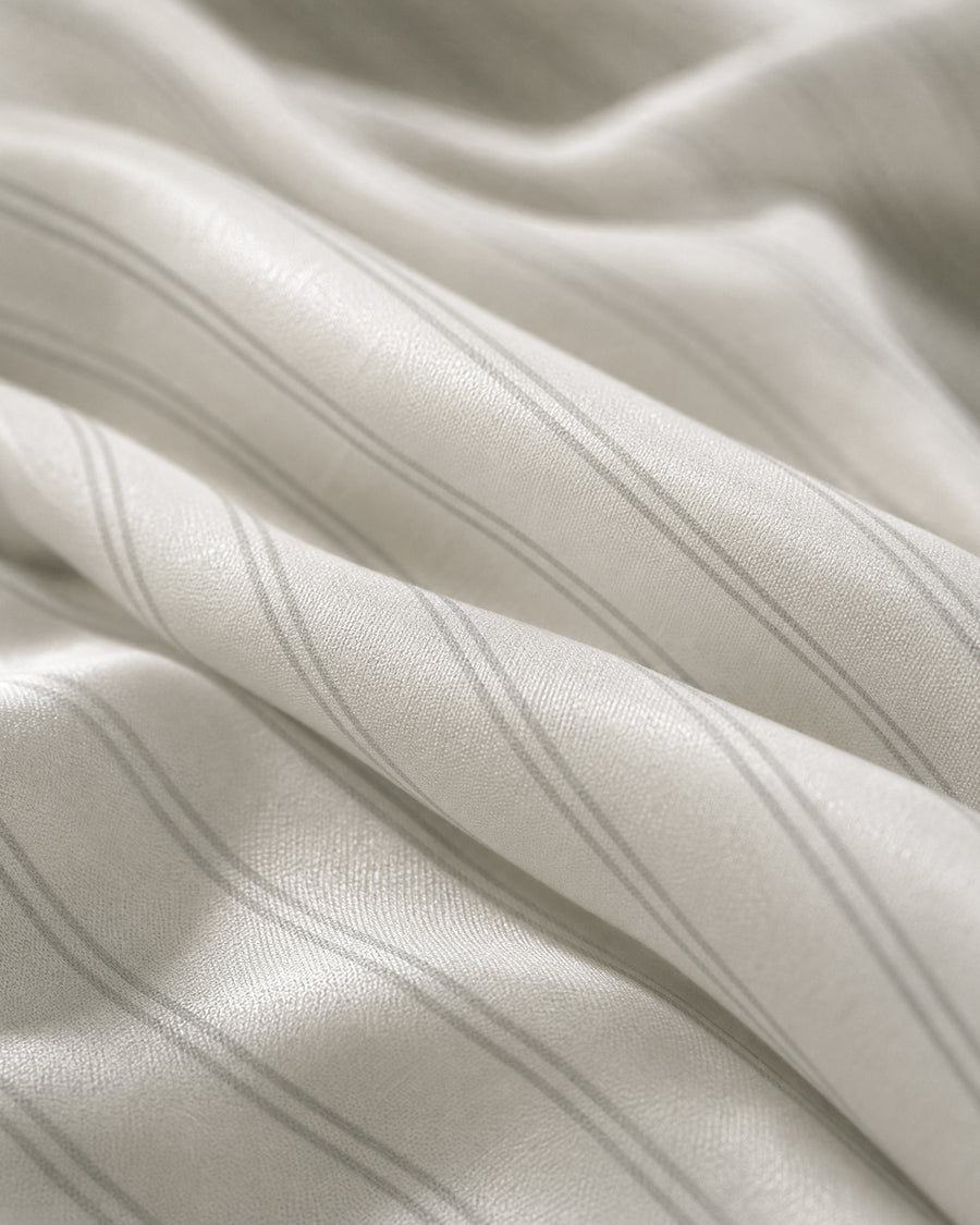 Perla Cotton Sateen Top Sheet White - Cloud Grey