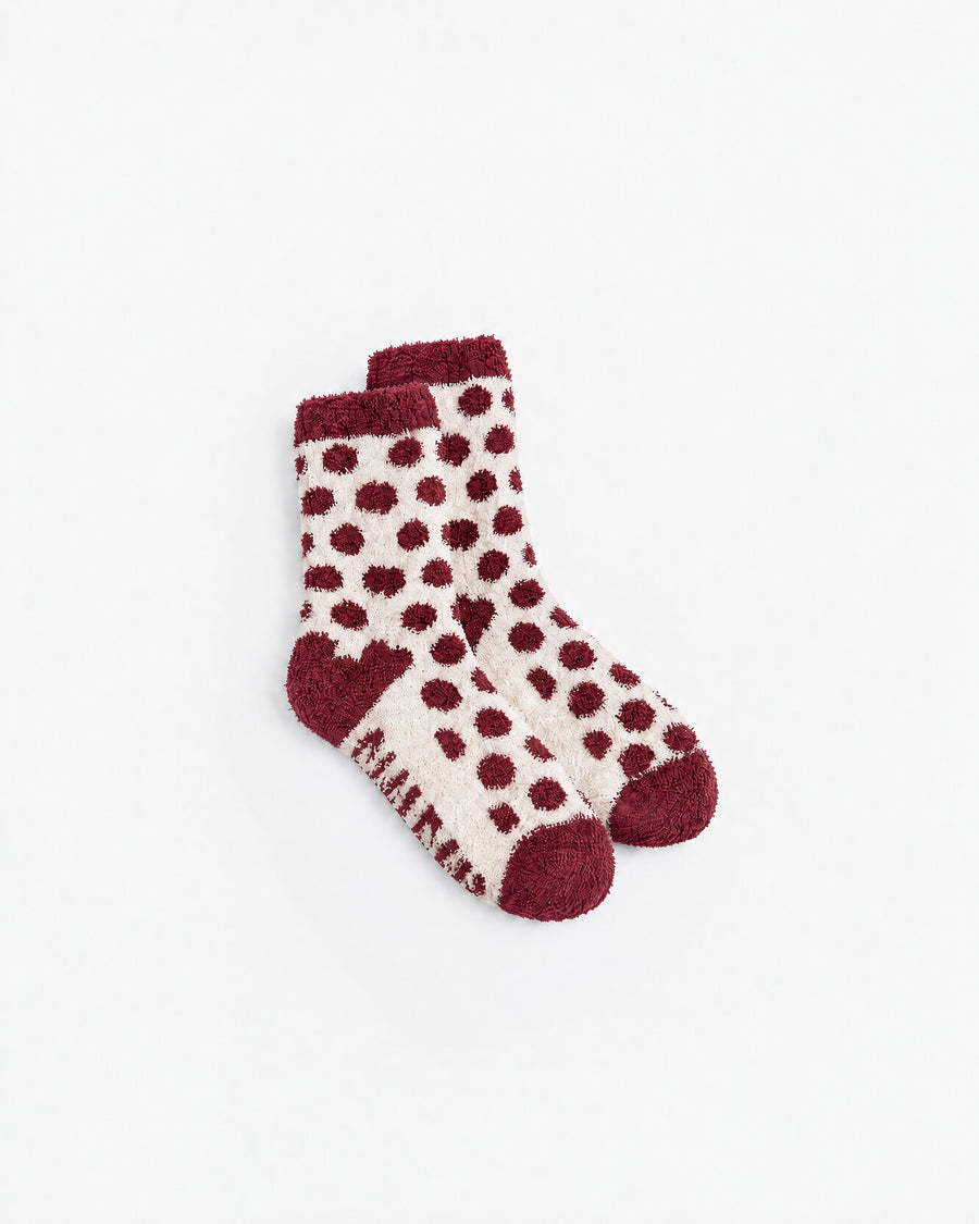 Snug Polka Dots Socks Deep Burgundy