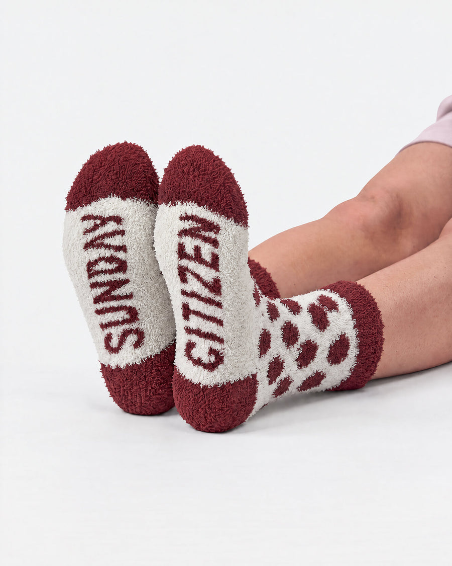 Snug Polka Dots Socks Deep Burgundy