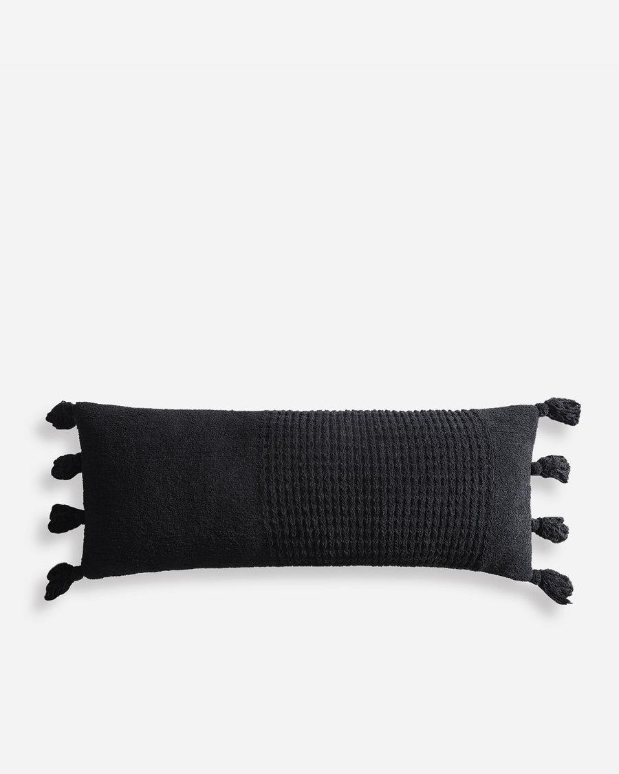 Sunday Citizen Pom Pom Lumbar Pillow in Black