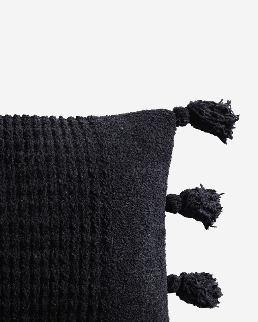 Sunday Citizen Pom Pom Lumbar Pillow in Black