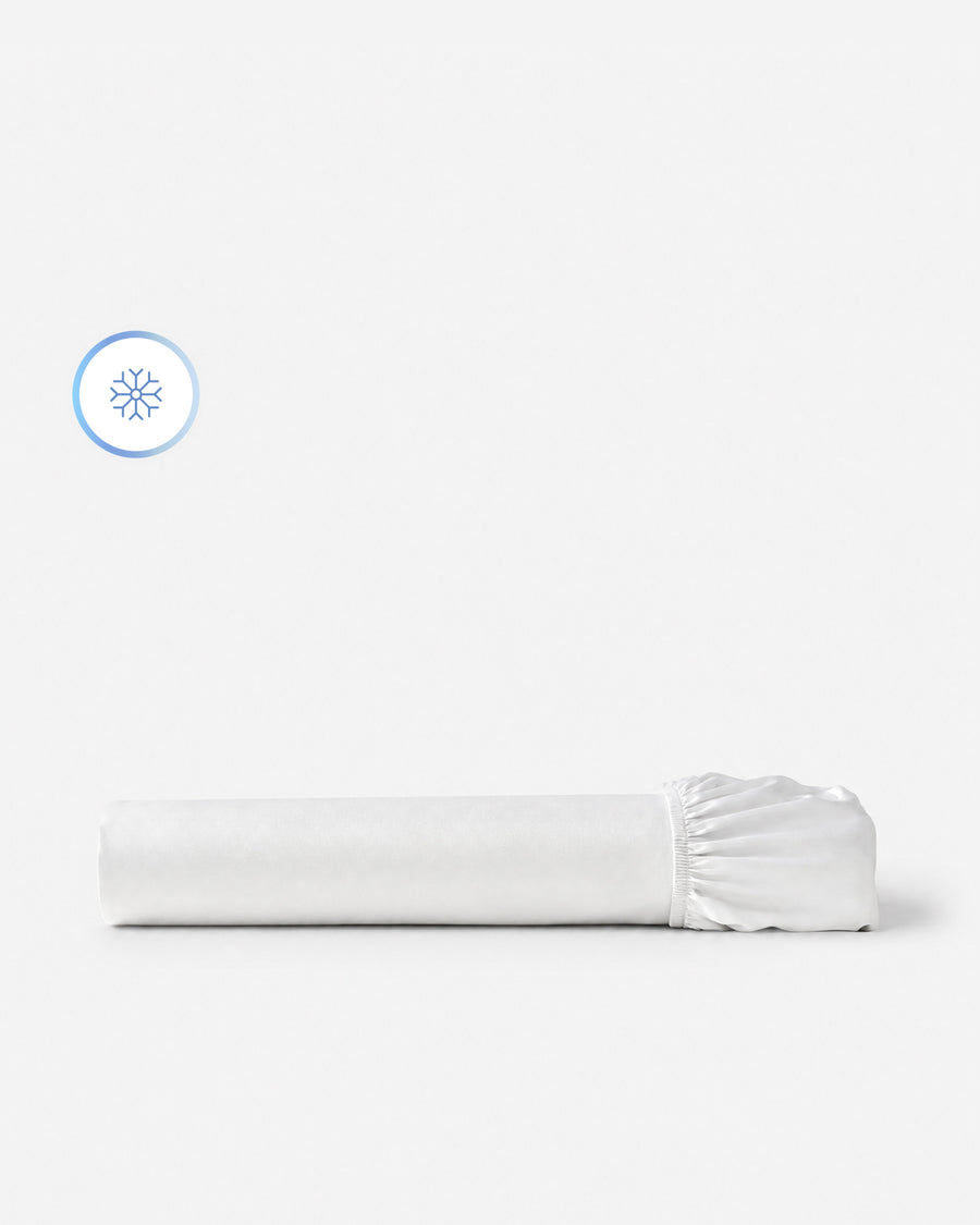 Sunday Citizen Porto Cooling Lumiere Fitted Sheet in White - Midnight
