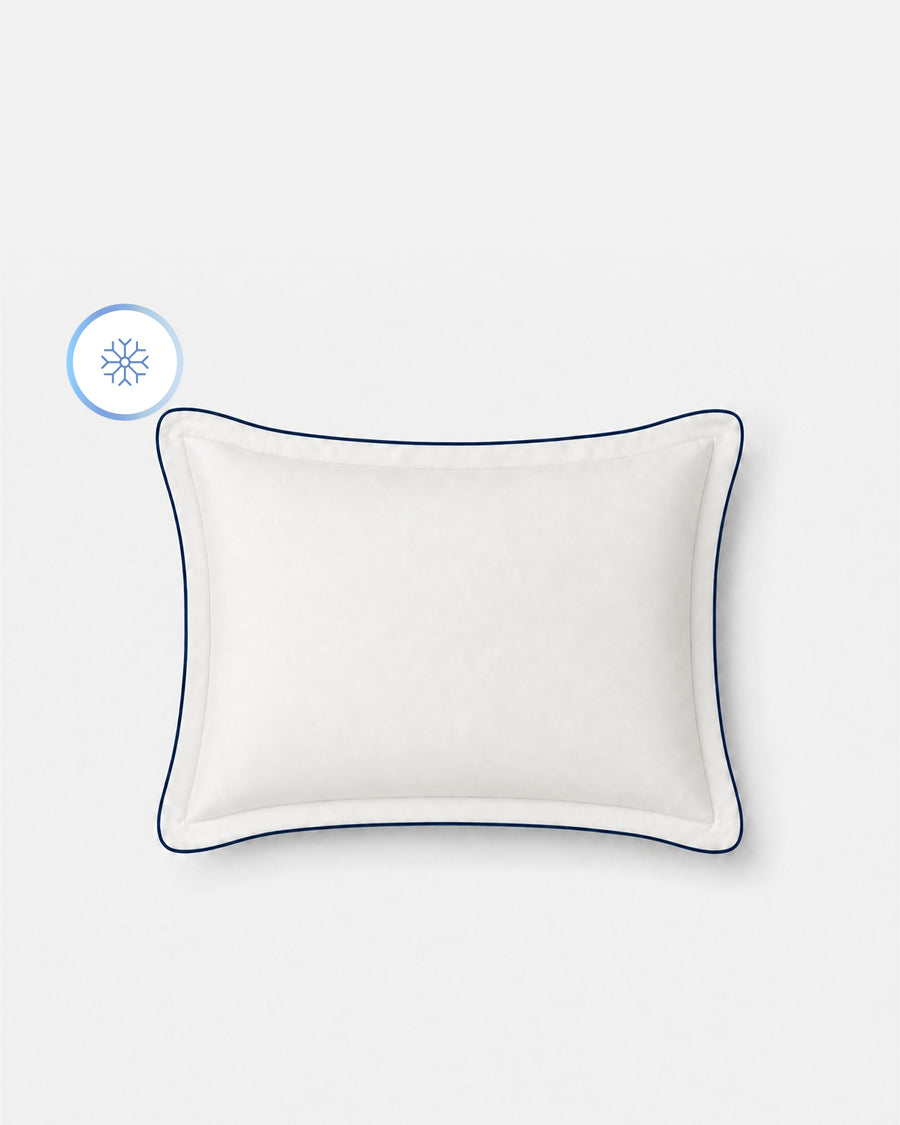 Sunday Citizen Porto Cooling Lumiere Piping Pillowcase in White - Midnight