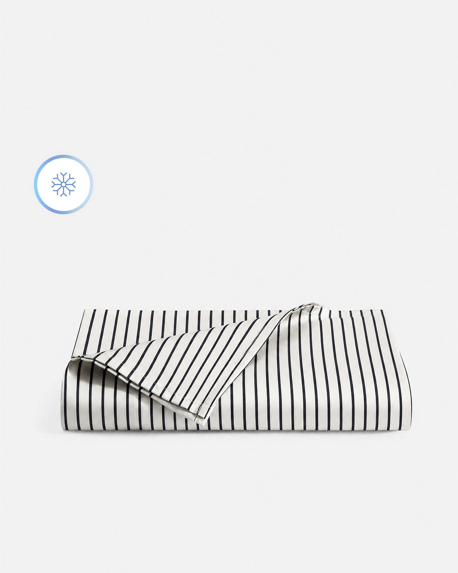 Sunday Citizen Porto Cooling Lumiere Top Sheet in White - Midnight
