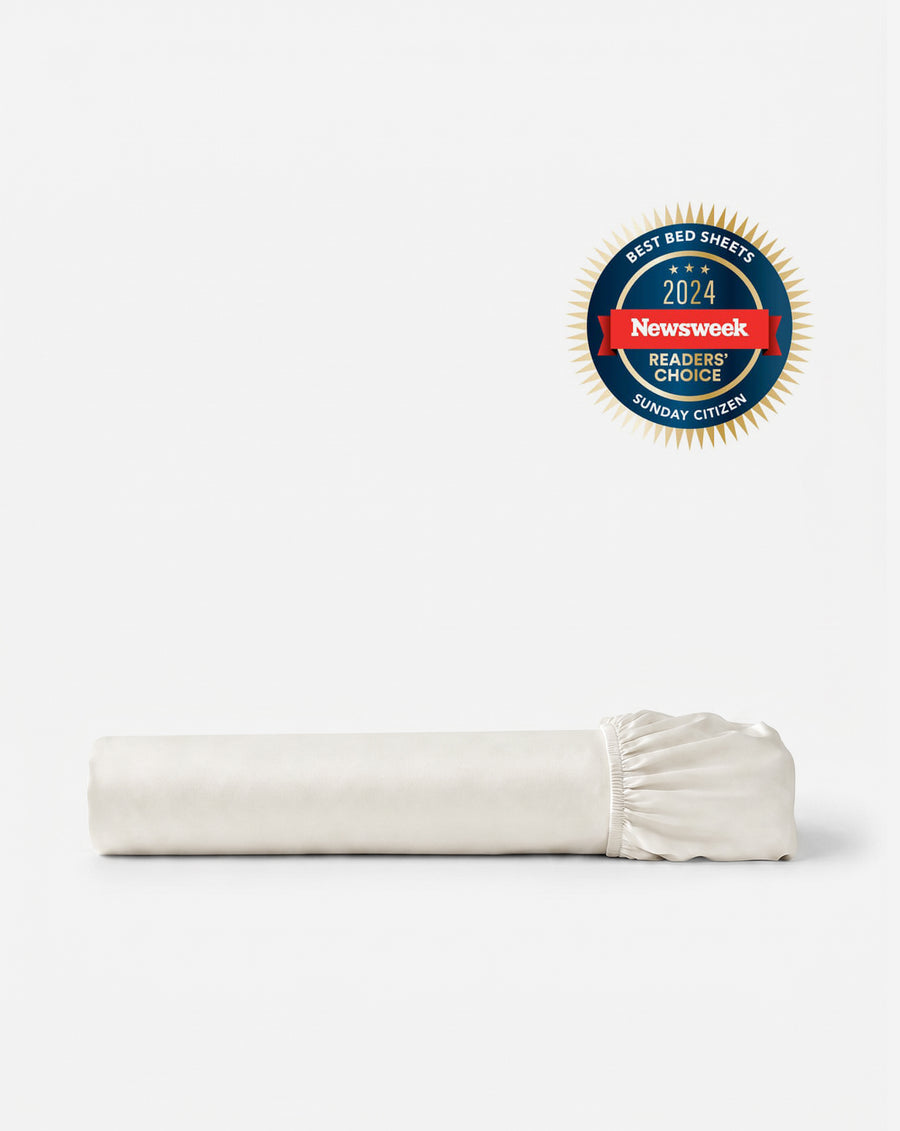 Natural Premium Bamboo Fitted Sheet Off White