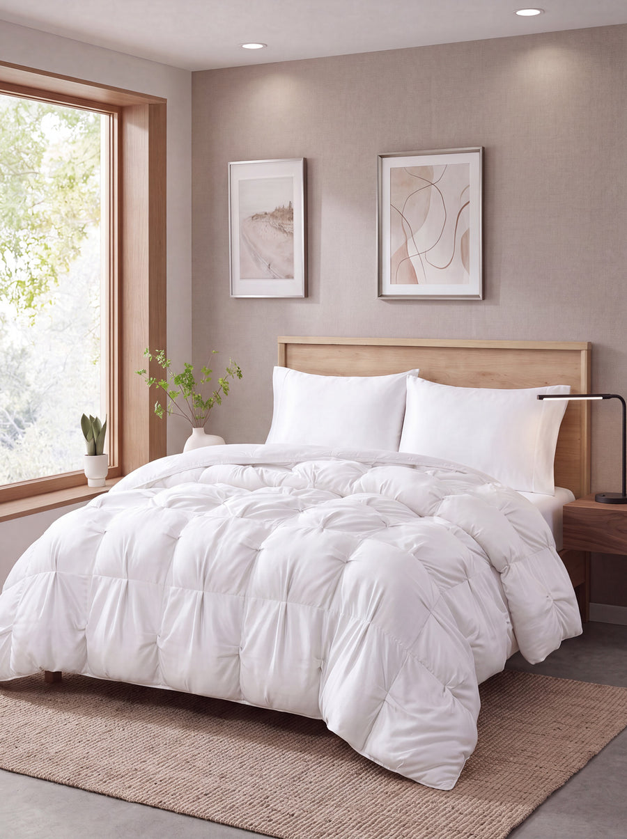 Premium Bamboo Bubble Comforter Clear White