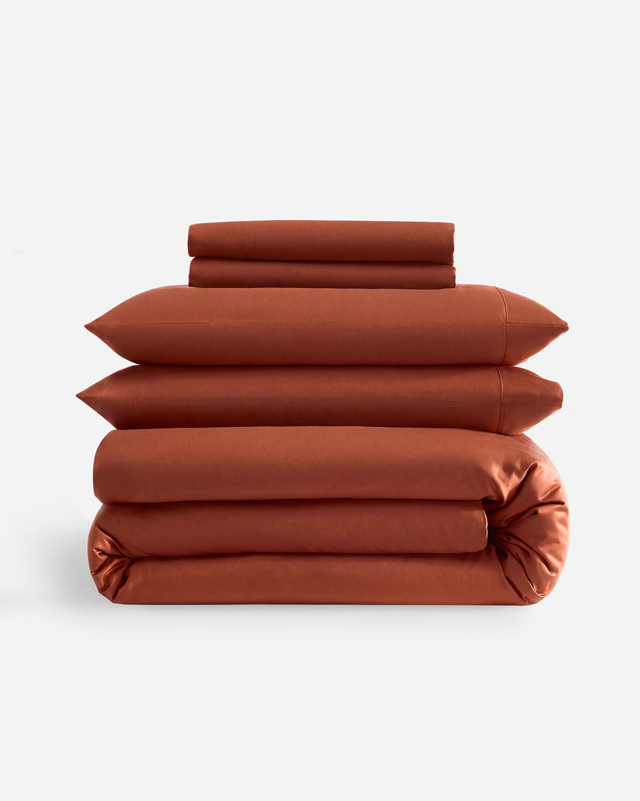 Premium Bamboo Viscose Duvet Move In Bundle Rust
