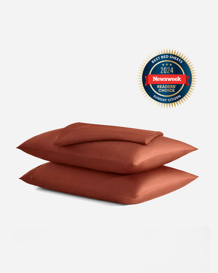 Premium Bamboo Viscose Fitted Sheet Set Rust