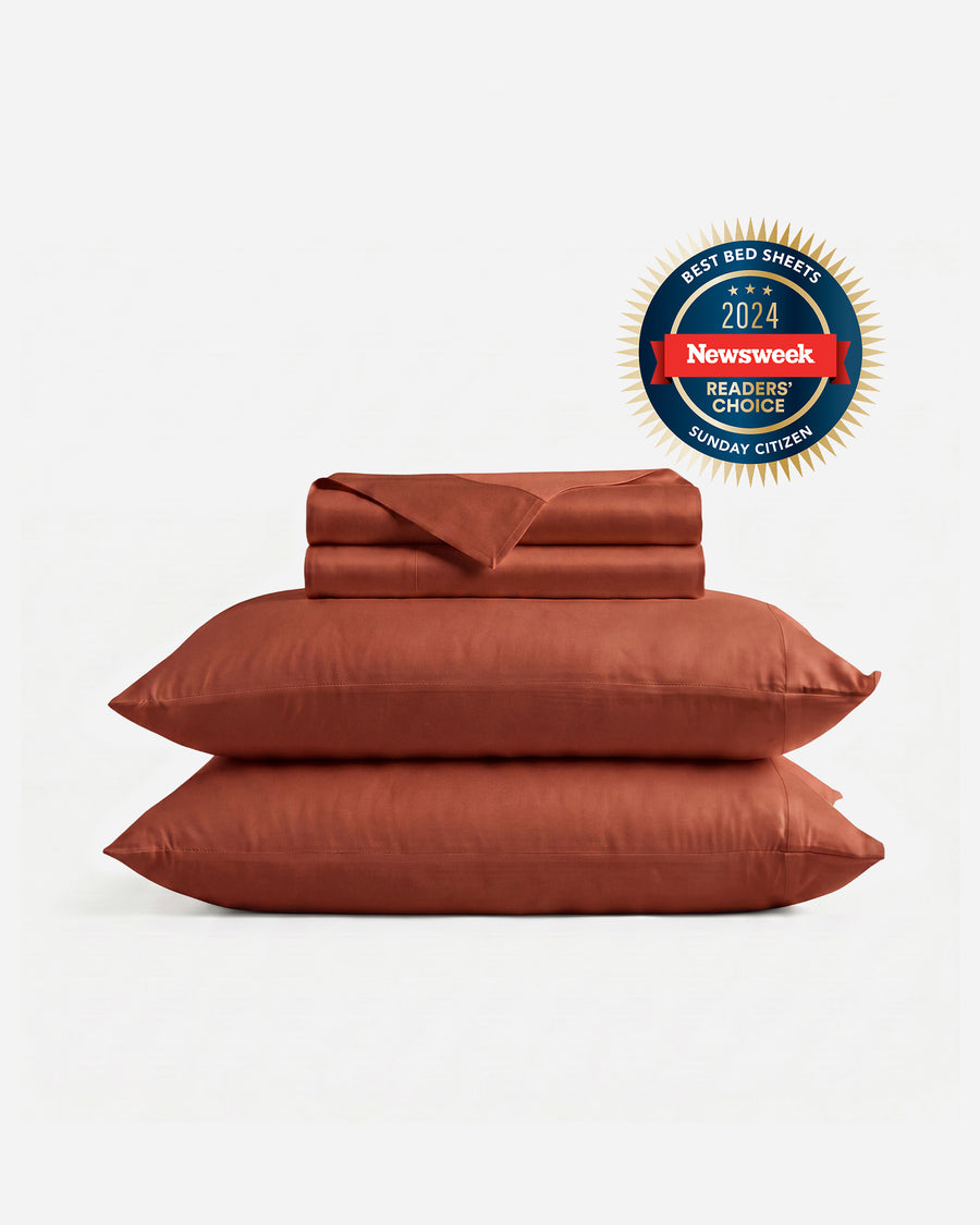 Premium Bamboo Viscose Sheet Set rust